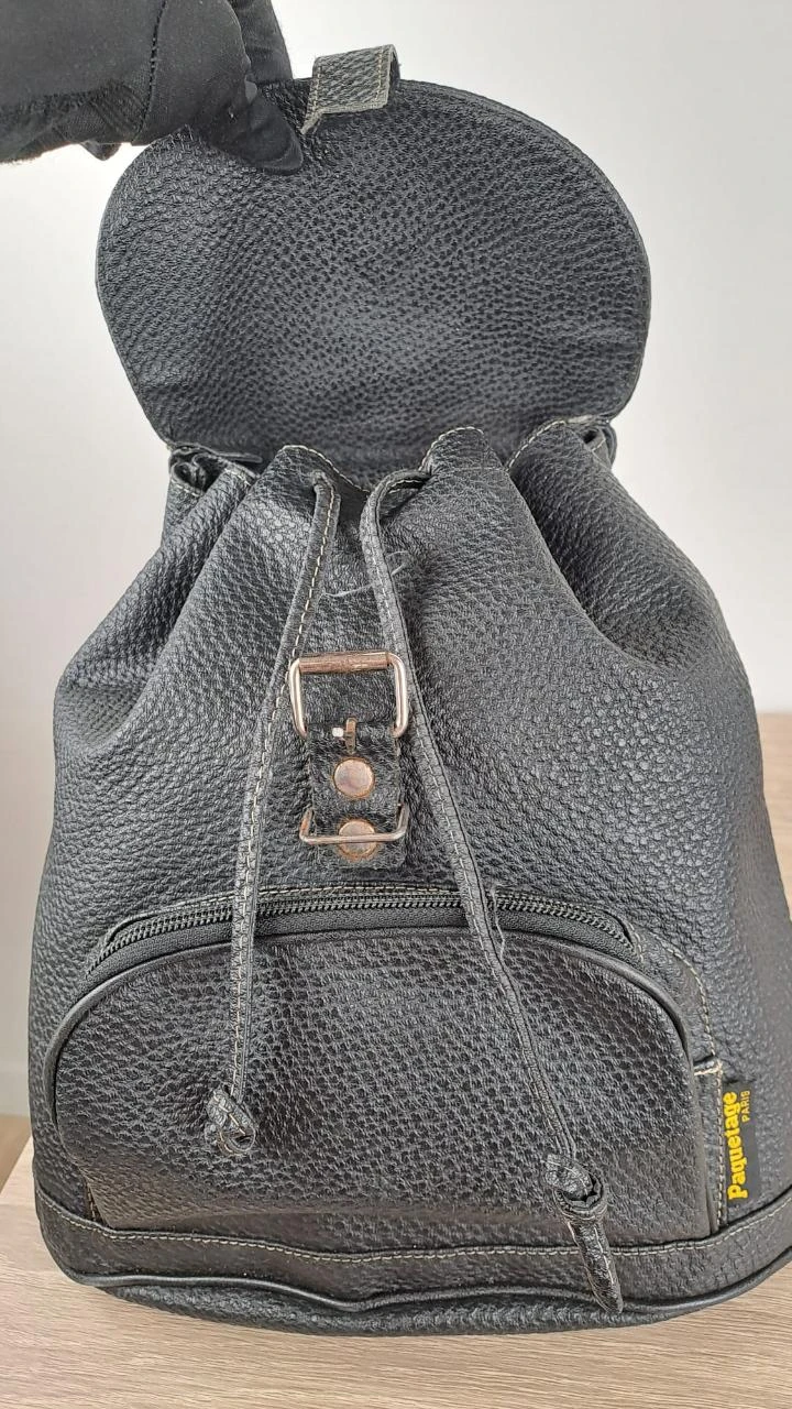 Reversible flap backpack / Vintage / Black / Unisex / Faux leather / 124 – photo 8